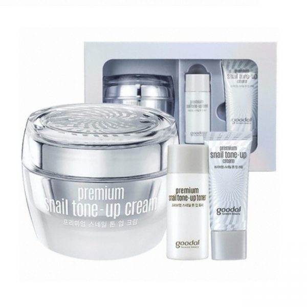 set kem dưỡng da ốc sên goodal premium snail tone up cream